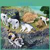 Realistic Cat Model Figurine Three Color Cat Plush Toy Collectible Home Decor