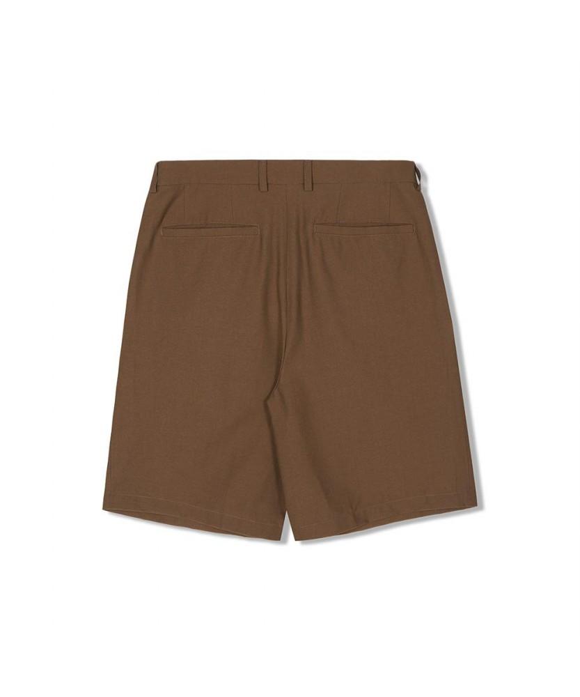 NOTIG Double-Pleated Linen Blend Bermuda Shorts Brown_Oks3Pthp101W1