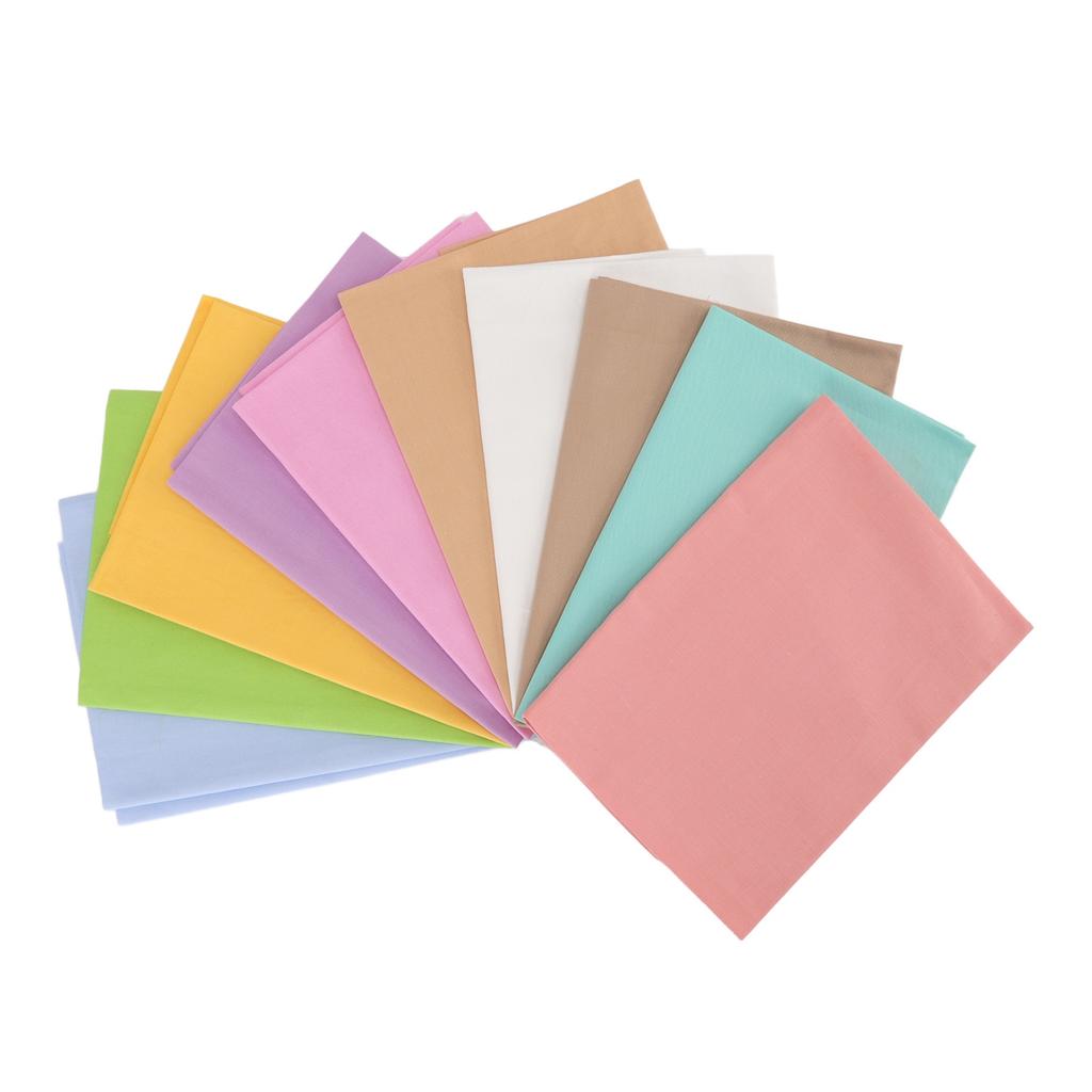 10 Stück Baumwoll-Quiltstoff Uni Köper Näh-Quiltstoffe für DIY Nähprojekte