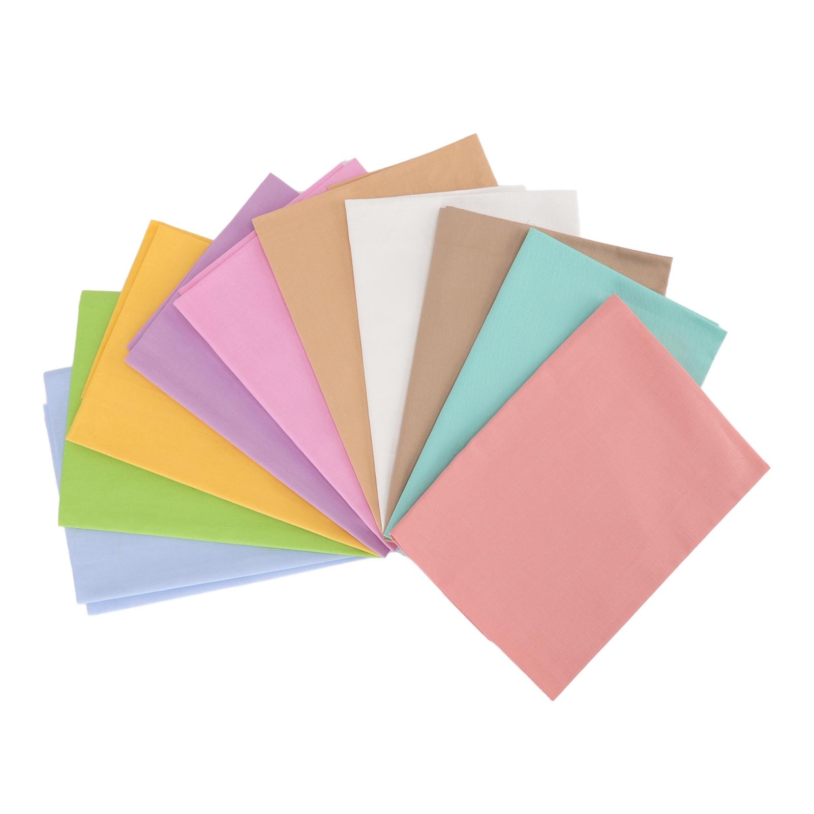 10pcs Cotton Quilting Fabric Pure Color Twill Sewing Quilting Fabrics for DIY Sewing Crafts