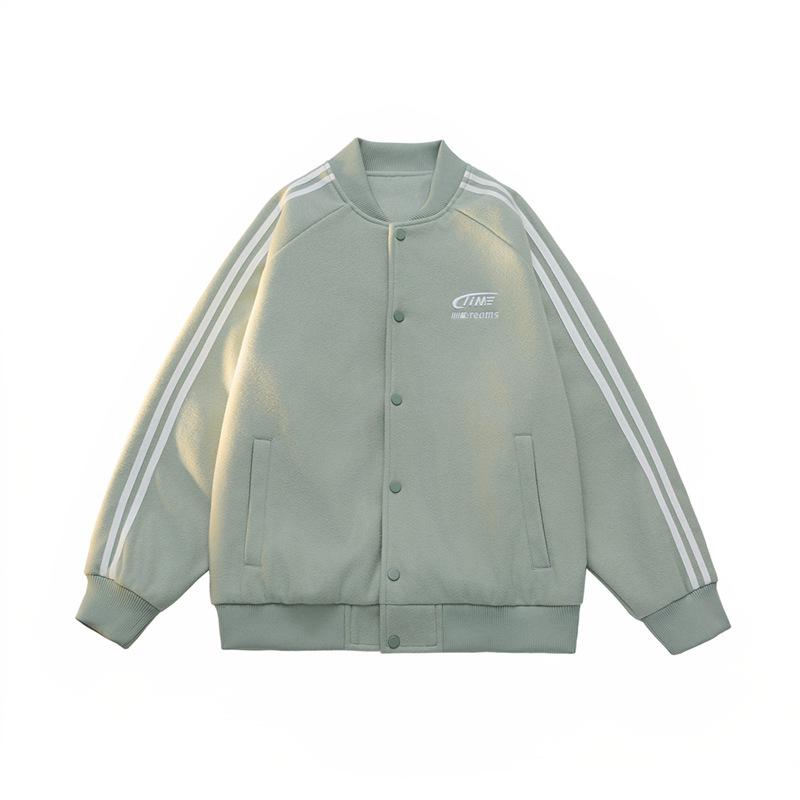 Student Dopamine Baseball Collar Jacket Men and Women's Same Spring and Autumn New Striped Couple Jacket