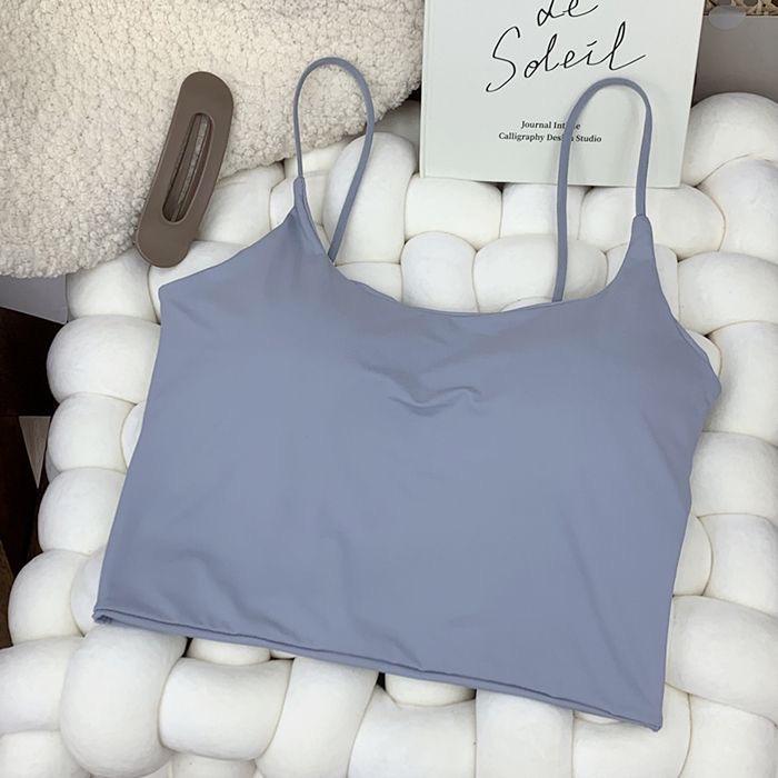 Spicy Girl Eis-Seide Damen Tanktop mit Brustpolster und stilvollem Rücken - Perfektes Sommer-Unterhemd/Oberbekleidung