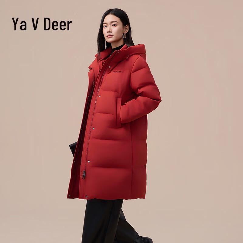 Yalu Women's Hooded Mid-Length Down Jacket