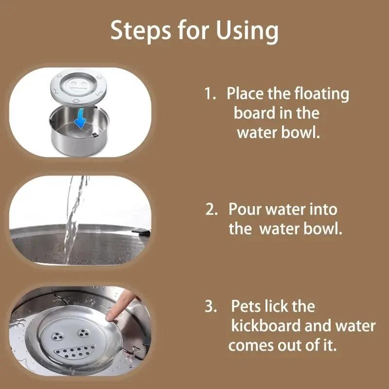 3L Dog Water Bowl Stainless Steel No Spill Large Capacity Dog Food Drink Bowl Slow Water Feeder,Spill Proof Pet Water Dispenser