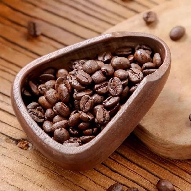 New Wooden Coffee Bean Tray with Black Sprayer Easy to Clean Dosing Cup Set Coffee Lover Gift Espresso Barista Brewing Supplies