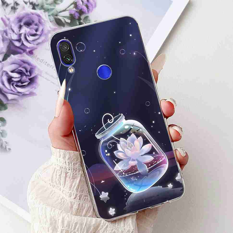For Redmi Note 7 4G M1901F7G Case Fashion Painted Flowers Soft Silicone TPU Cover For Redmi Note 7Pro M1901F7S 6.3" Phone Shell