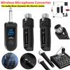 XLR Transmitter and Receiver Rechargeable Microphones Wired To Wireless System for Audio Mixer Dynamic Mic Electric Guitar Bass