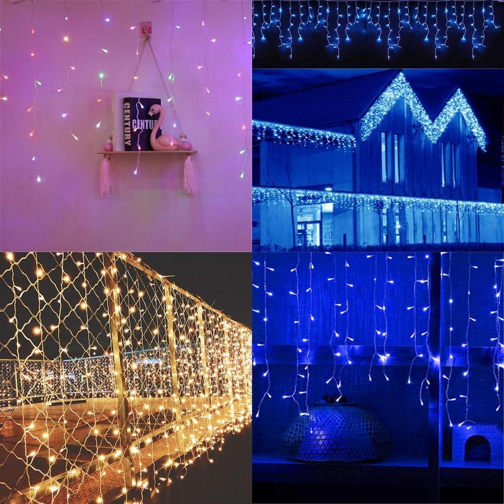 13-130ft Vorhang Eiszapfen Lichter LED Lichterkette Weihnachten Innen Außen Hochzeit Party Lichterkette