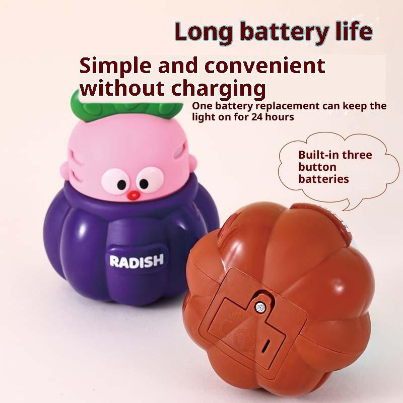 1Pcs Anime Figure White Light Atmosphere Decor Radish Doll Small Night Light Electronic Luminous Toy Cute Shape Children Gift
