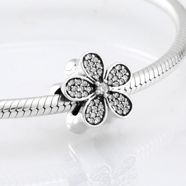 Fashion Trend 925 Sterling Silver Clear Cz Forever Family Fine Beads Fit Original Jiuhao Charm Bracelet Jewelry Making