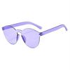 Fashion Rimless Transparent Sunglasses Uv400 Oval Frameless Sun Glasses Vintage Red Pink Blue Yellow Orange Eyewear