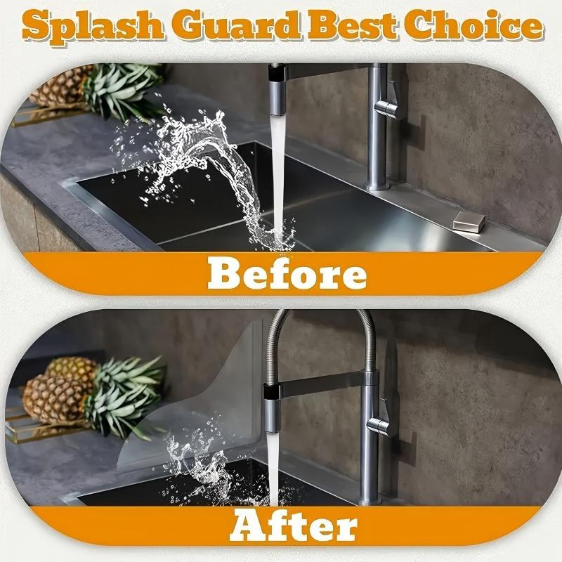 2pcs Clear Splash Guards - Heavy-Duty Transparent Bath Tub and Sink Splash Guards with Curved Design, Anti-Splash Barrier for Shower, Bathroom Sink
