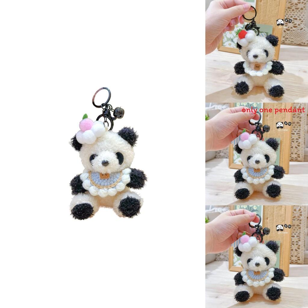 Plush Panda Keychain With Scarf And Flower Decoration For Kids And Collectors