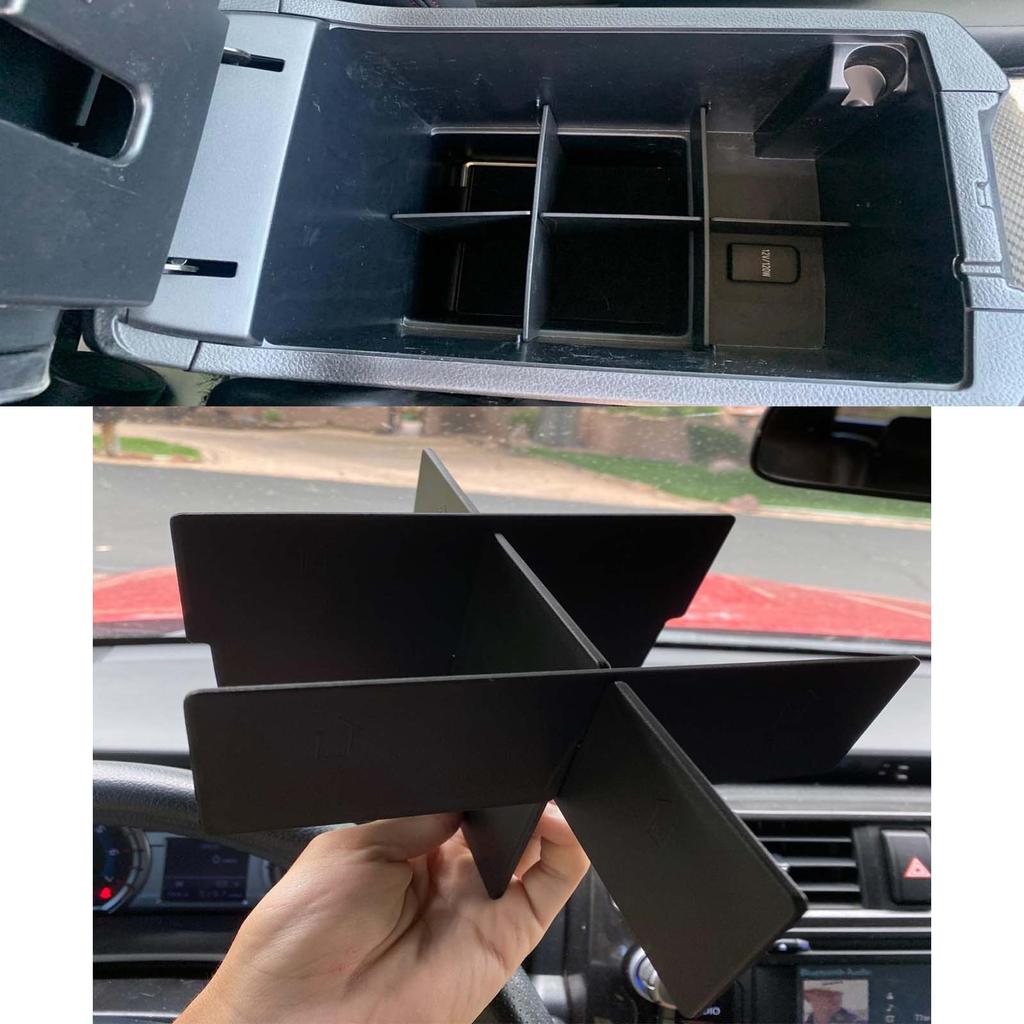 2PCS Center Console Organizer Set Compatible with 2010-2025 Toyota 4Runner Accessories Divider Armrest Tray Car ABS Storage Box