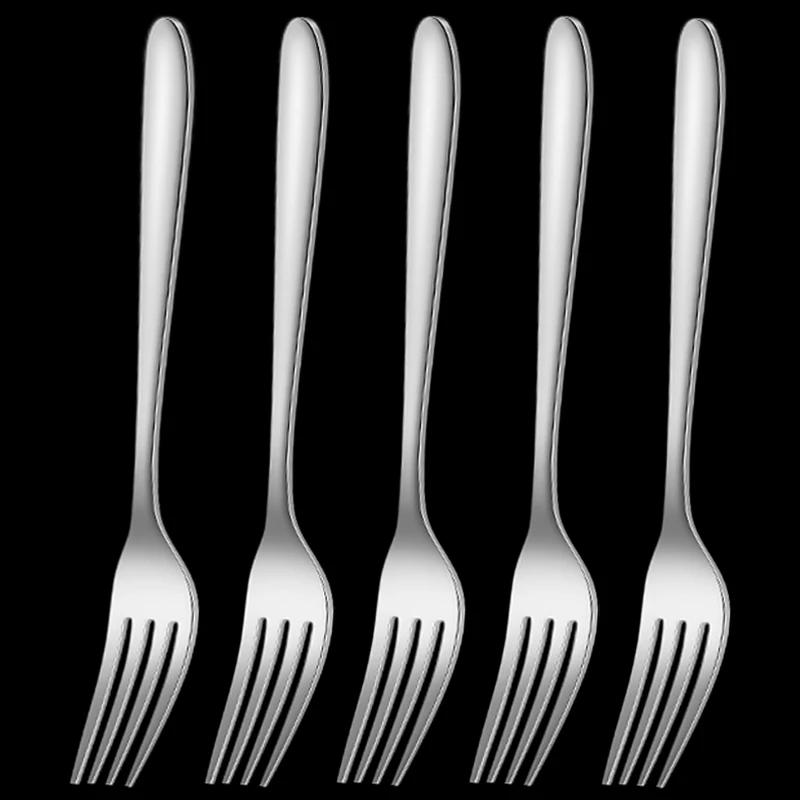 New Long Handle Spoon and Fork Household Kitchen Soup Spoons Fruit Forks Cutlery Set Dessert Coffee Teaspoon Flatware Utensils