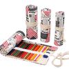 12/24/36/48/72 Holes Roll School Pencil Case Canvas Pen Bag for Girls Boys Stationery