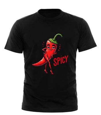 Funny Spicy Chili Pepper Cartoon TShirt – Food Humor Character Graphic Tee Unisex T-Shirt
