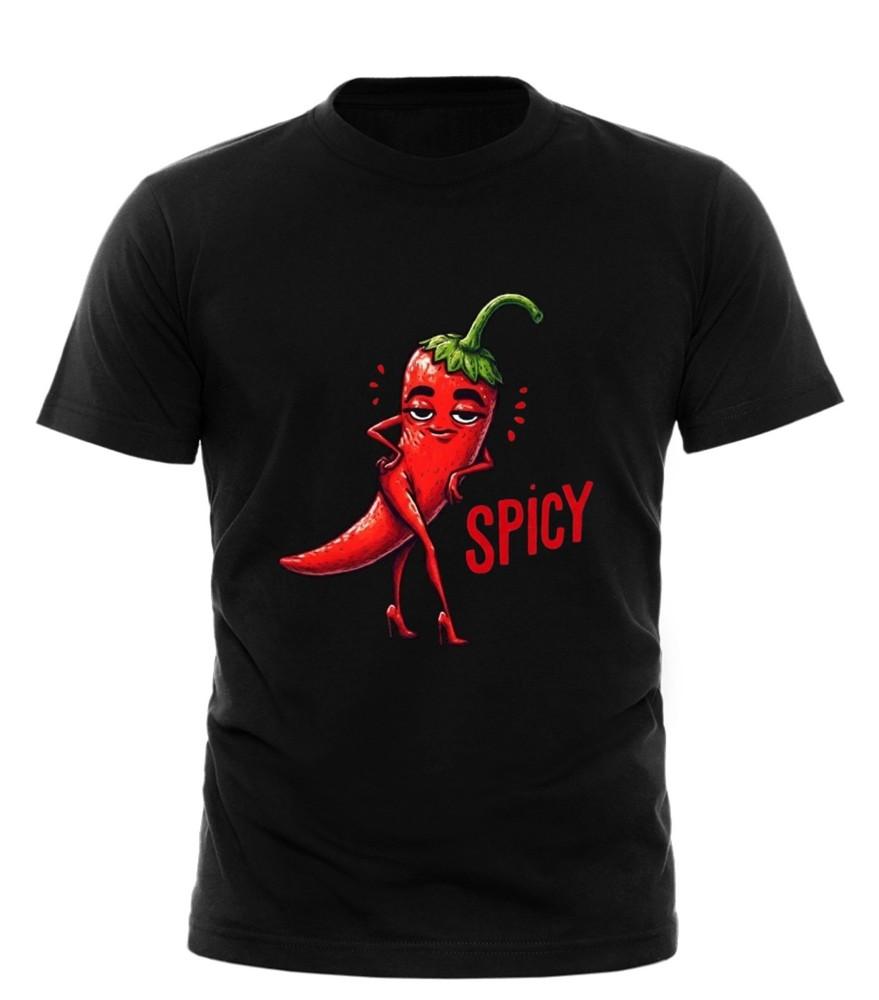 Funny Spicy Chili Pepper Cartoon TShirt – Food Humor Character Graphic Tee Unisex T-Shirt S