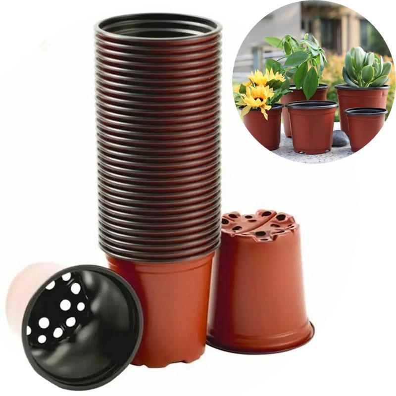 20pcs 110mm Grow Box Vegetable Seedling Growing Pot Fall Resistant Tray for Home Garden Plant Pot Nursery Flower Pots