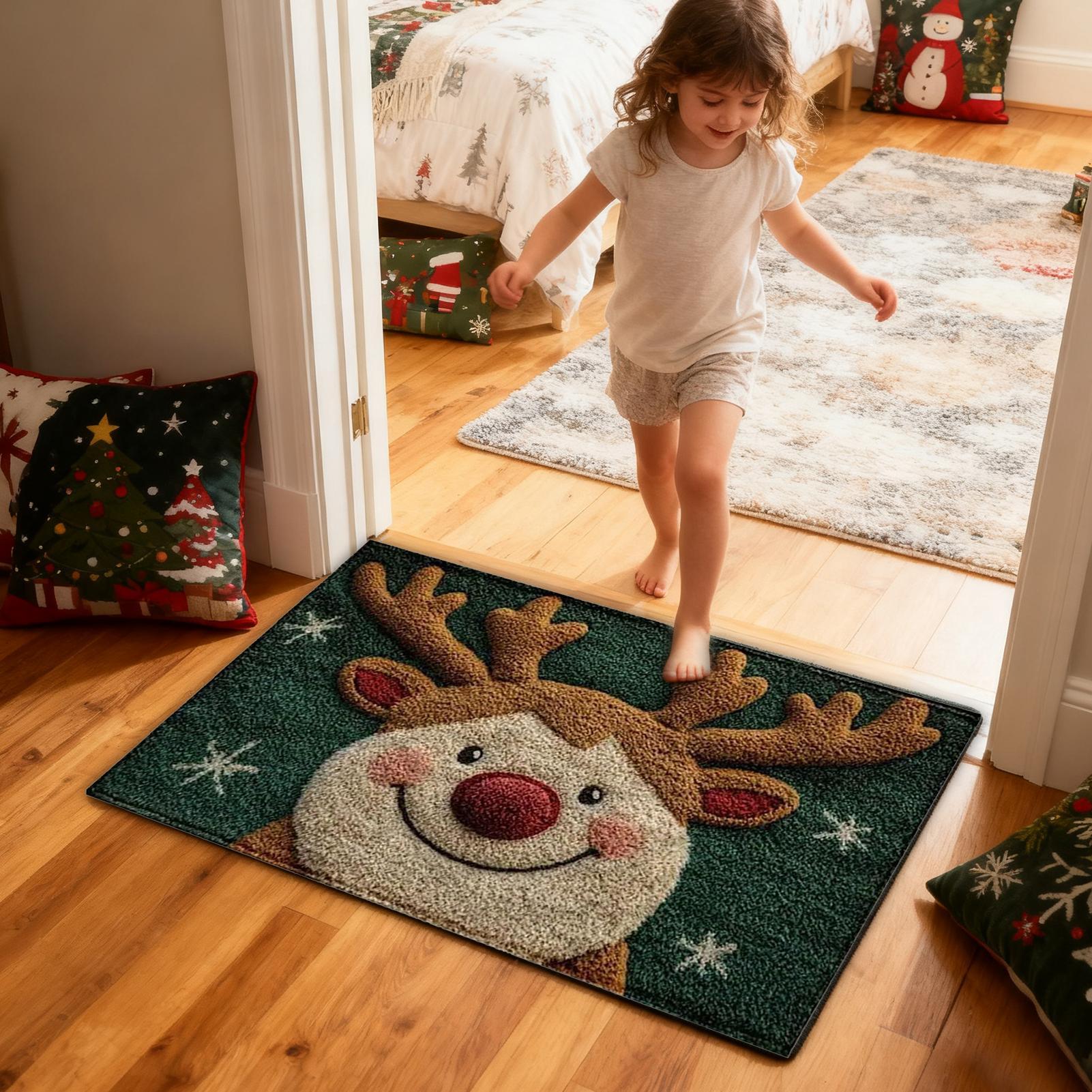

Christmas Rug Non-Slip Reindeer Bathroom Rug 23.6x15.7 Inch Washable Christmas Kitchen Mat For Holiday Porch Entryway Bathroom China Mainland