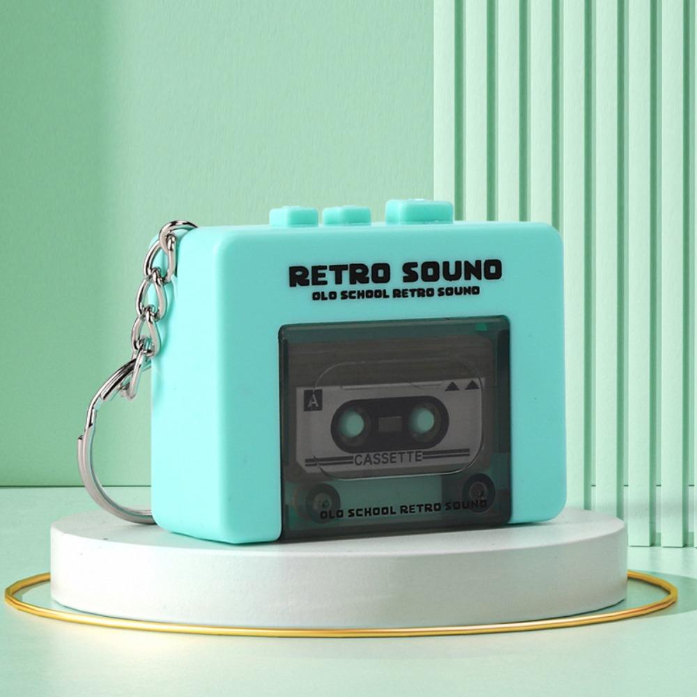 Cassette Recorder Music Key Chain Vintage Music Box Pendant  Home Decoration
