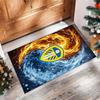 Tappeto in Velluto di Cristallo con Stampa del Leeds United Football, Comodo Assorbente d'Acqua Antiscivolo Tappeto per Pavimenti Interni