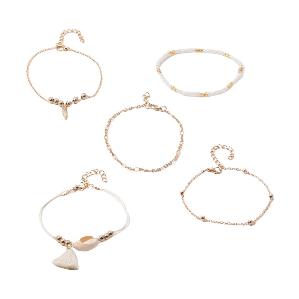 Star Moon Bracelet Anklet String Bead Hand Jewelry Six-piece Bracelet