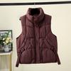 Anti-season large-size cotton clothes, vests for women, foreign style, autumn and winter new sleeveless vest, beige and black.
