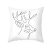 Nordic Christmas Pillow Cover Simple Printed Lines Elk Series Sofa Office Pillow Cushion Cover