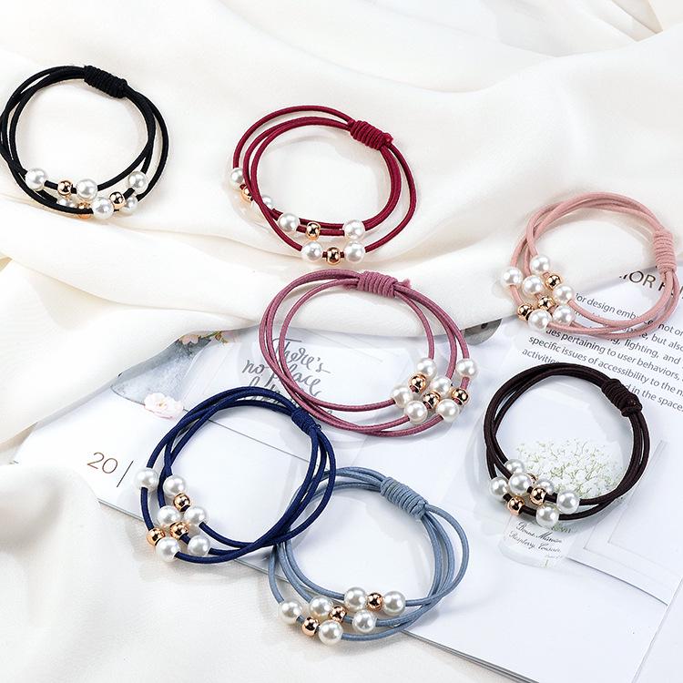 Triple Pearl Elastic Hair Tie - High Elasticity Headband