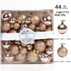 Christmas Tree Ornament Set: 44 Glittery Balls (3/4/5cm) In Colorful Square Box