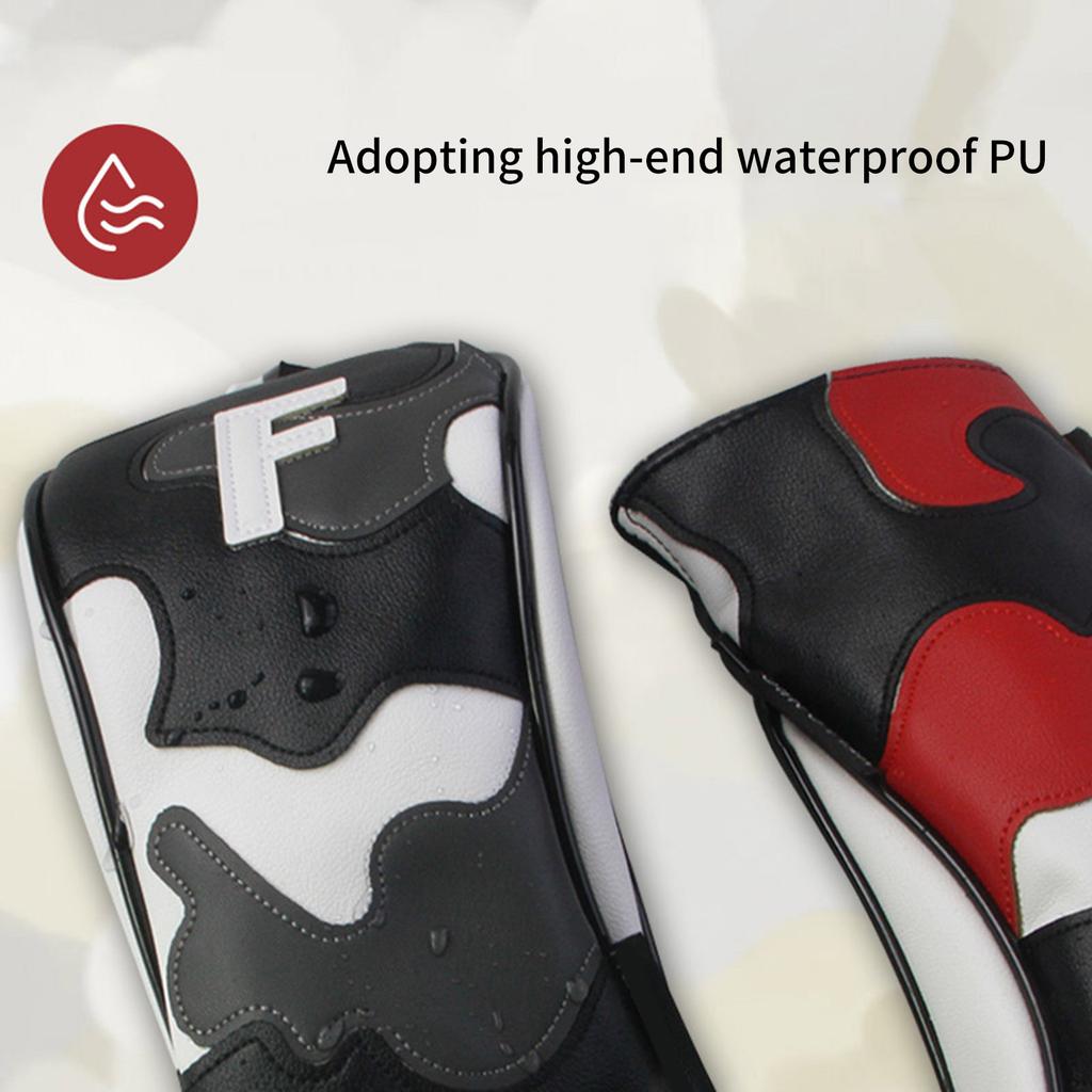 Practical Golf Club Headcover Soft Plush Lining Dustproof PU Leather Texture Suitable for Square Heel Shaft Putters
