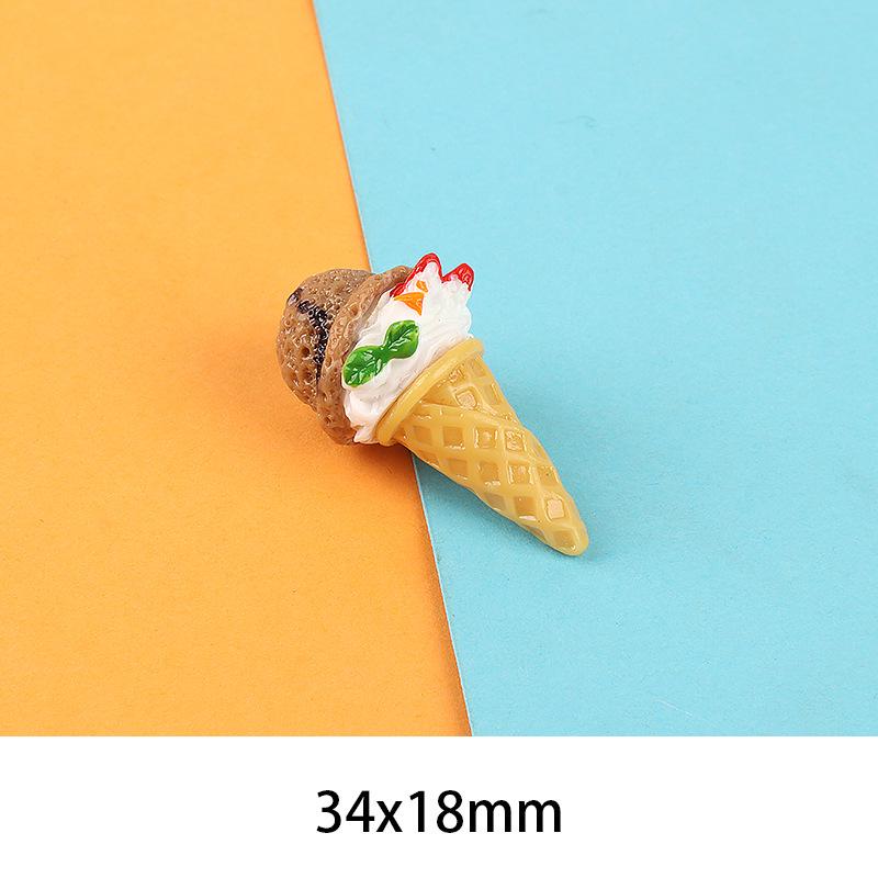 Simulation Ice Cream Resin Hair Clip, Keychain, and Shoe Buckle Accessories