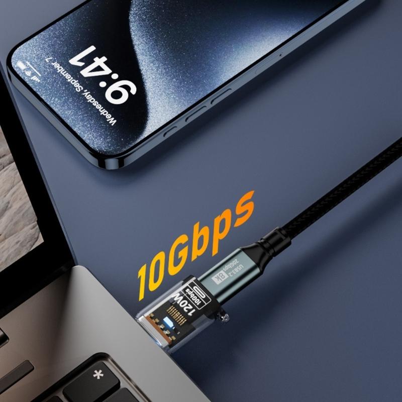 Multifunction High Speed USB to Type C Converter 120W Power Delivery 10Gbps File Transfer with Earphone Compatibilities