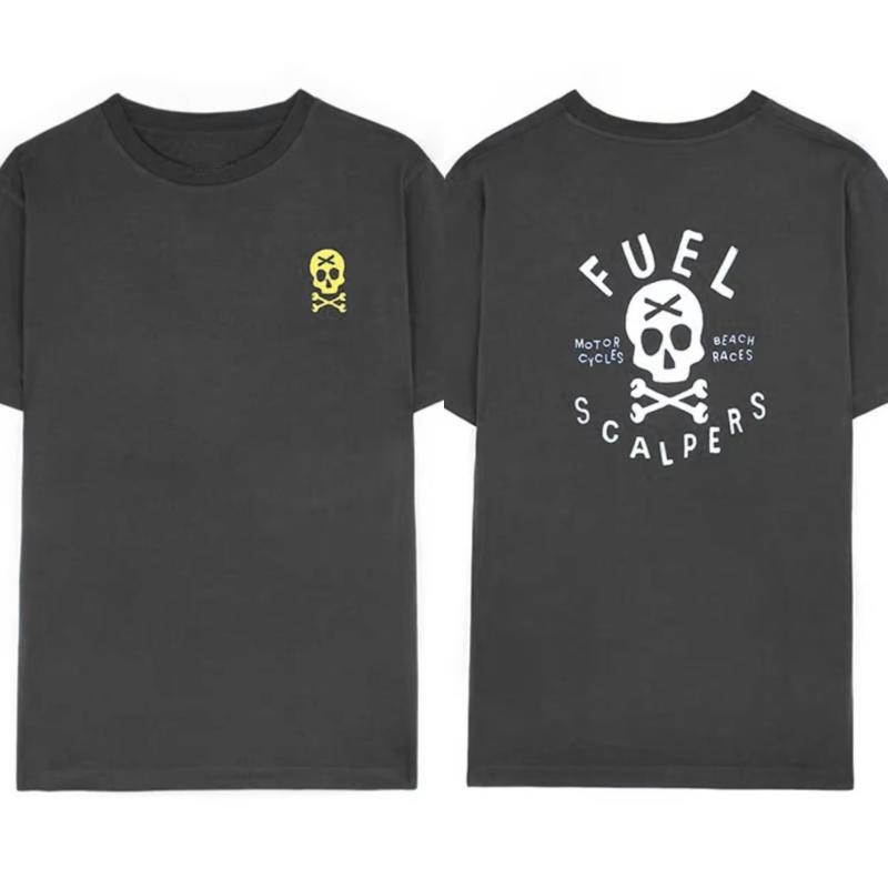 

2025 Футболка Fuel X Scalpers FXS с принтом по всей поверхности, летняя, люксовый бренд, хлопок, женская, оверсайз, Y2k, уличный стиль, мужской топ M