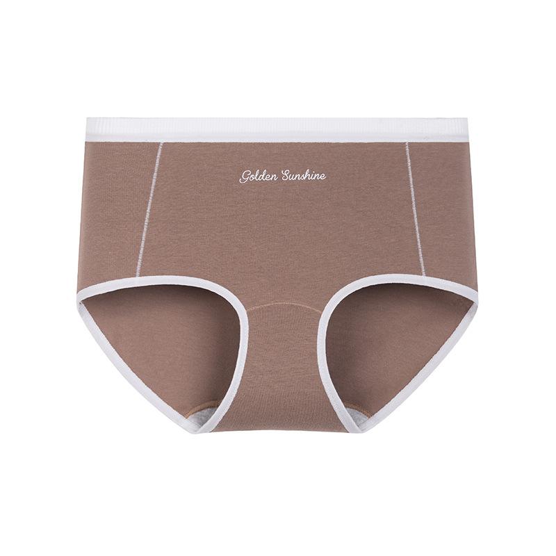 

Large Size Women s Spring and Autumn Pure Cotton 10A Antibacterial Flat Angle Underwear XXL коричневий