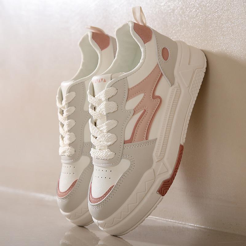 

2025 spring new thick-soled little white shoes Korean version of versatile student board shoes to increase the height of street shooting sports and l 35