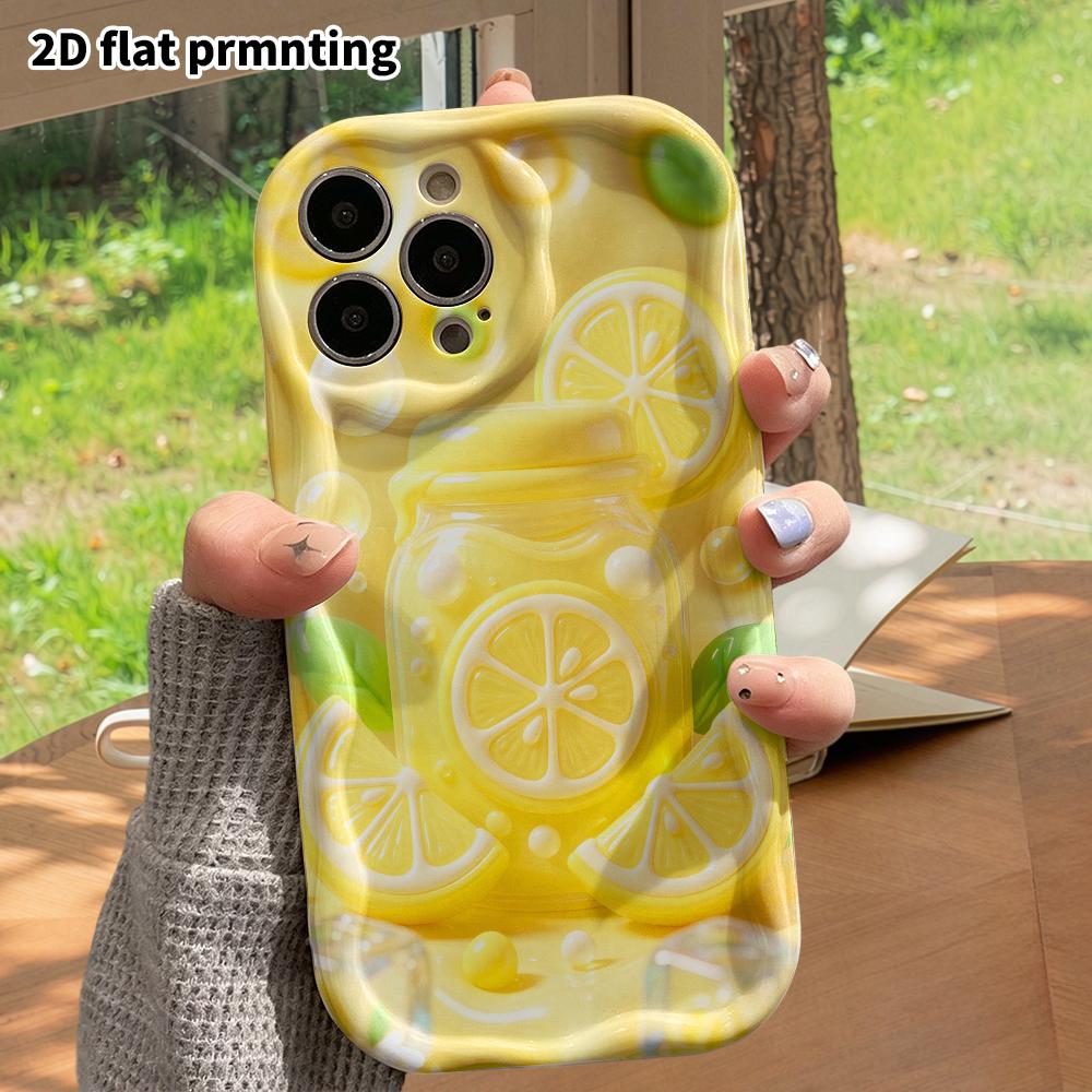Phone Case: 2D Flat Design, Suitable for iPhone 18 17 16 15 14 13 Pro Protective Case, Lemon Glass Jar, Perfect Christmas and Halloween Holiday Gift