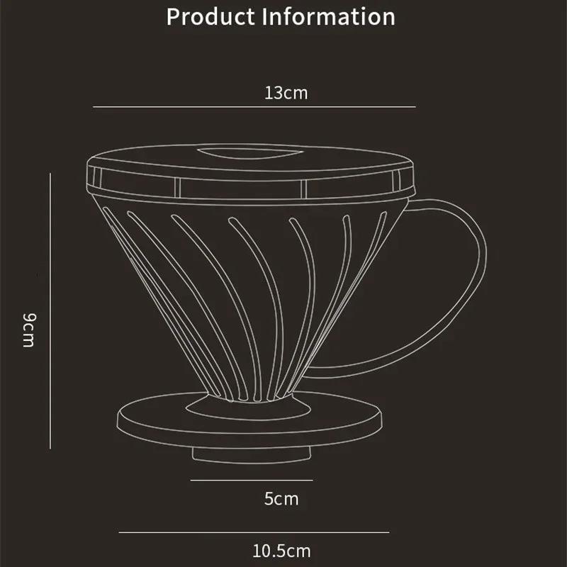 Reusable Espresso Coffee Dripper Funnel Plastic Hand Brewed Coffee Filter Cup Barista Brewing Tool Funnel Filters Coffeeware