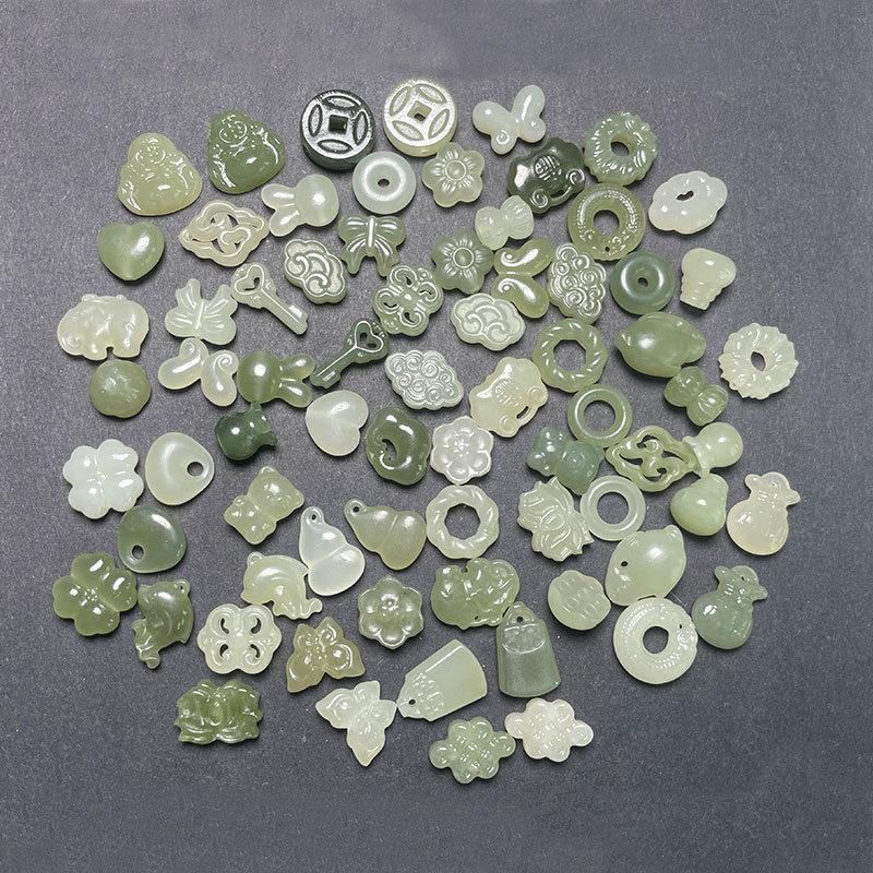 High Quality Natural Hetian Jade Round Beads - DIY Jewelry Accessories, Semi-finished.