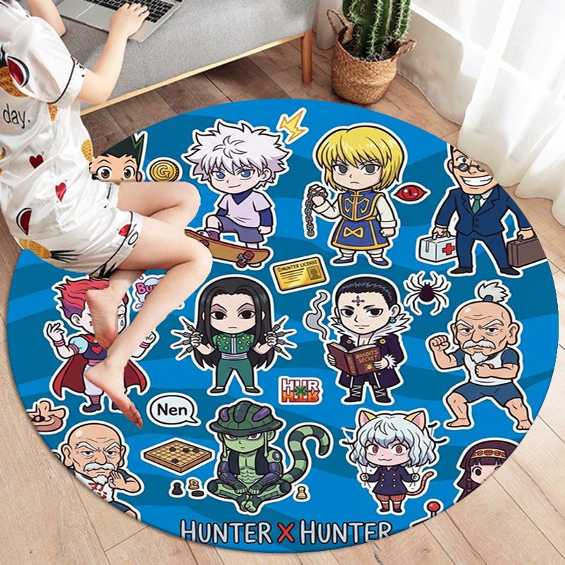 Hunter X Hunter Round Area Rug Carpet Rug For Living Room Bedroom Sofa Playroom Decor Nonslip Floor Mat
