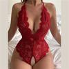 Lingerie Women Lace Transparent Pajamas Set Sexy Sleepwear Deep V Pajama Set Erotic Nightdress