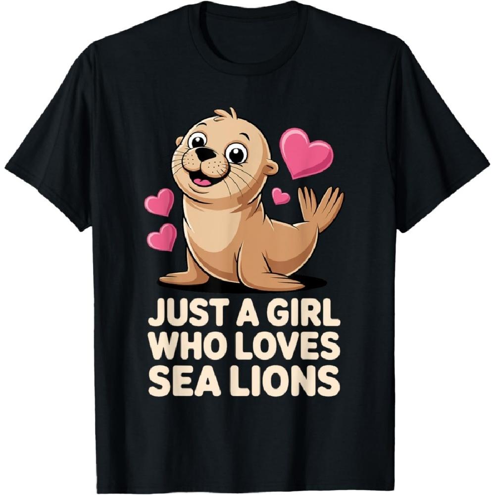 

Best Sea Lion Art For Women Girls Kid Animals Sea Lion Lover T-Shirt XXXXXL чёрный