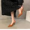2024 Spring Fashion: Women's Pointed Toe Mid-Heel Backless Stiletto Sandals