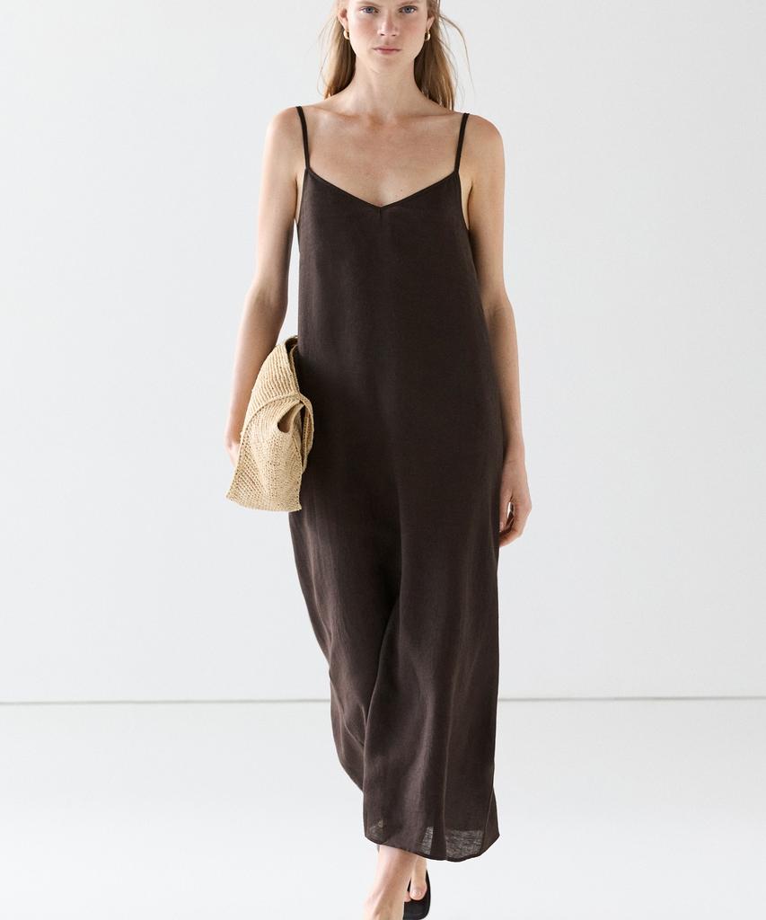 Masimodutti Linen Crossover Dress