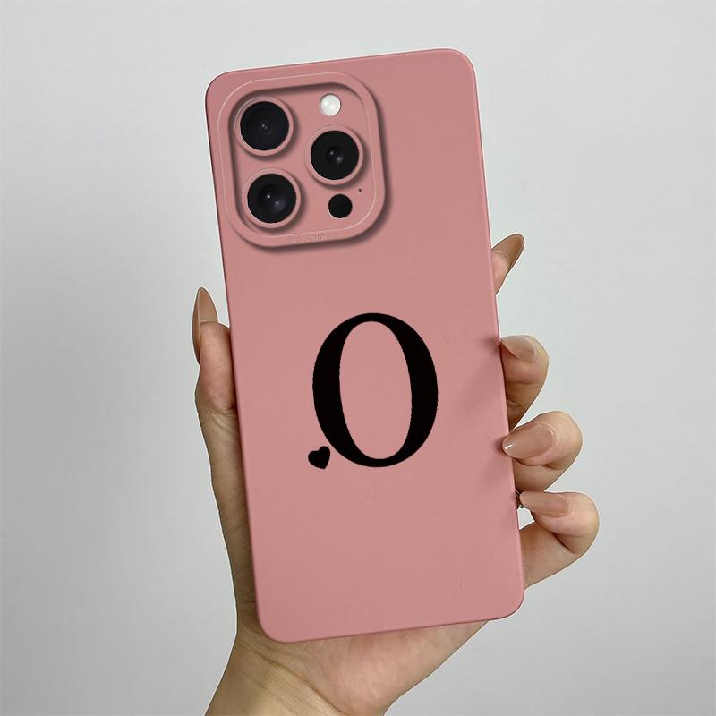 For iPhone 15 Pro Max Case iPhone 15 Plus Phone Case iPhone 15 Pro Cover iPhone 15 Cute Couple Initial Letters Skin Matte Cover