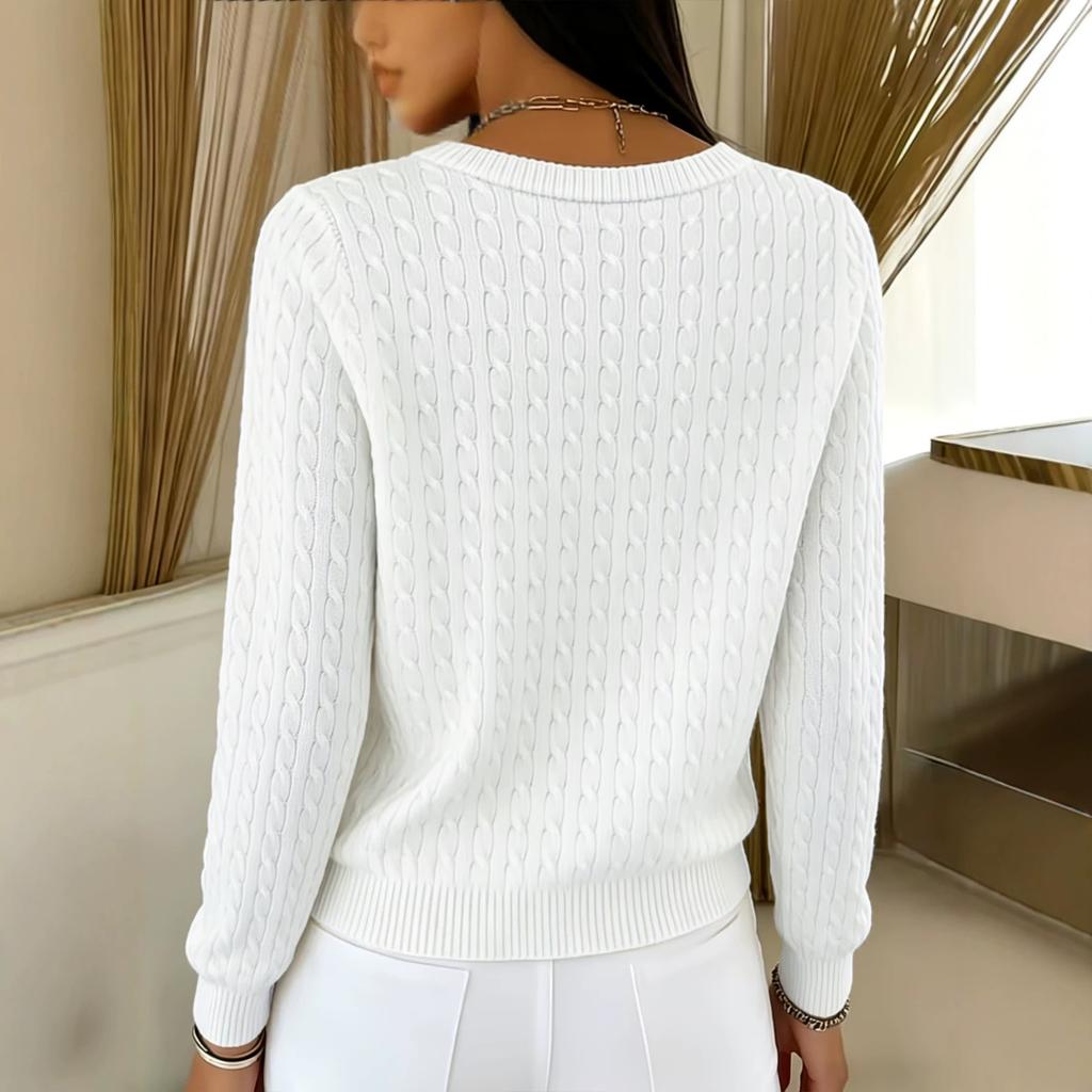 Women's Plus Size Crew Neck Cardigan, Long Sleeve for Fall and Winter
