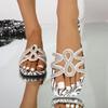 Fashion Shoes for Women 2025 New Open Toe Women's Slippers Fashion Crystal Outdoor Daily Best Seller Summer Plus Size Flat Slippers