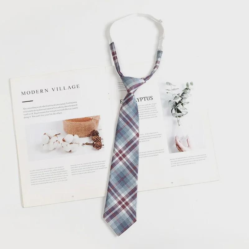 Hnědá retro kostkovaná kravata pro ženy a muže - japonský vysokoškolský styl motýlek