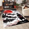 Samurai Red Sun Mountain Scene Pattern Rug Carpets for Bedroom Living Room Sofa Mat Creative Door Mat Cloakroom Home Decor